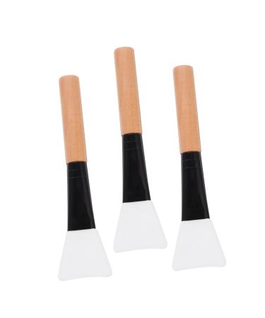 Set of 3 brushes face brushes for cosmetic spatula make-up brush beautiful tool applicator for applicator tool care applicator brush wood 12.20X3.20X1.10CM As Shown