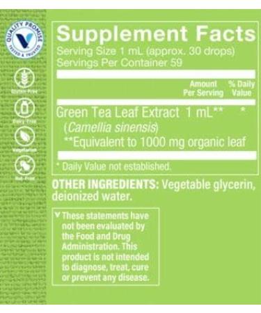 Organic Green Tea Extract 1000MG Alcohol-Free Antioxidant Supplement - 2oz Liquid - Buy Online on GoSupps.com