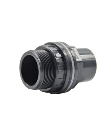 PVC tank feedthrough for rain barrels/containers | Adhesive sleeve and external thread | PN 10 | ( 32/40mm x 1 1/4 inch)