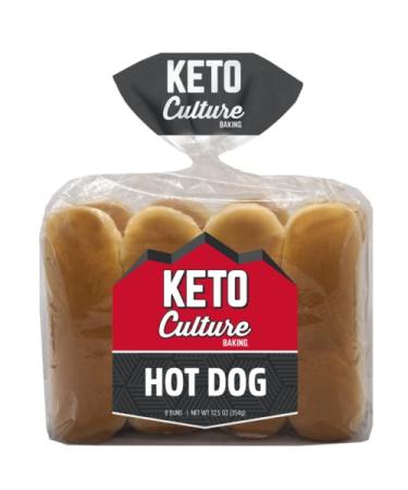 Keto Hot Dog Buns 8 ct by Keto Culture Baking Made in USA, 12.5 OZ