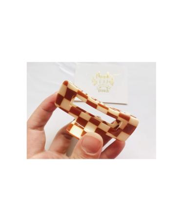 Multicolored Checkered Hair Claw Clip for Thick Hair - YOEMAYUNER (Kaffee) - Buy Online on GoSupps.com