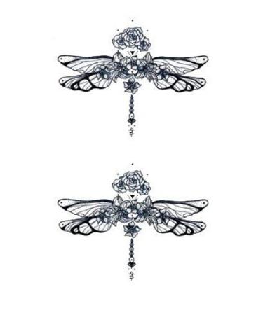 Dragonfly Temporary Tattoo Sticker Set of 12 - Watercolor Waterproof Body Art for Women, Girls, Kids - Party Favor - 10.5X6cm (SF160) - Buy Online on GoSupps.com