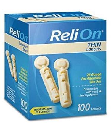 ReliOn Thin Lancets 100 count (2 Pack)