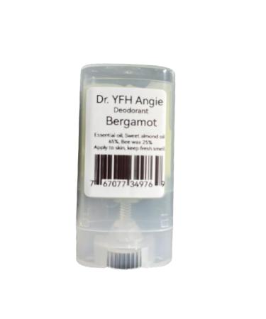 Dr. YFH Bergamot Deodorant for Men & Women 15ml/0.5oz (Pack of 1) with 100% Natural Bergamot Essential Oil Bee Wax Sweet Almond Oil. Deodorizes & Prevents Bad Odor. Refreshing