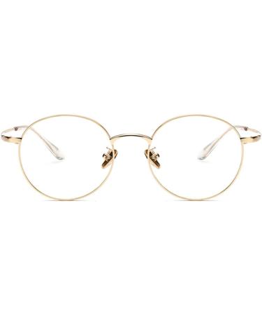 Junsika Blue Light Filter Glasses for Men & Women | Vintage Metal Square Non-Prescription Gaming Glasses - Buy Online on GoSupps.com