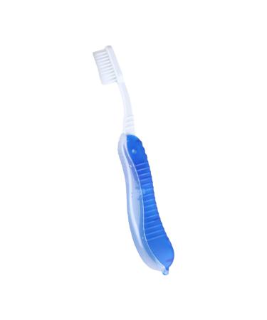 Manual travel toothbrush folding toothbrush for outdoor area |Hand toothbrush for on the go - portable toothbrush with integrated lid to clean the teeth for camping vacation