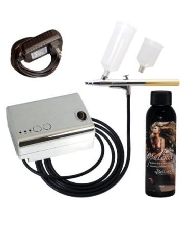 Belloccio Brand Complete Professional Sunless Tanning Airbrush System That Includes Our Premium Belloccio Airbrush Compressor & Hose and a 4 Ounce Bottle of "Opulence" By Belloccio the Finest Tanning Solution Available Today That Works on All Skin Types.