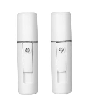 ELAYARD 2pcs Nano Facial Mister for Hydrating Skin Care Multifunction Face Steamer Mist Sprayer White Portable Design for Home Travel Use Moisturizing Tool for Makeup Skin Refreshing