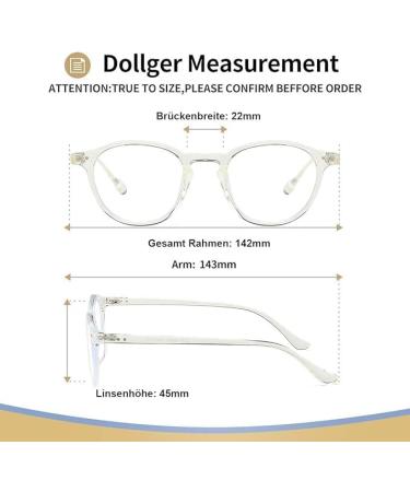 Buy Dollger Blue Light Filter Glasses - Prescription-Free Classic Round Frame Gaming Glasses for Men & Women - Anti-Blue Light in Black Transparent White & Leopard - Buy Online on GoSupps.com