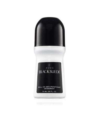 Avon Men's Black Suede Roll-On Deodorant 2.6oz/75ml - Pack of 6 | Anti-Whitening, Non-Staining, Quick-Drying Formula - Buy Online on GoSupps.com