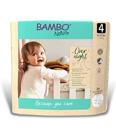 Bambo Nature Overnight Eco-Friendly Baby Diapers  Sizes 3 to 6 Available  White  96 Count Size 4 (96 Count) 96 - Buy Online on GoSupps.com