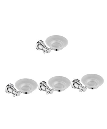 Ciieeo 4pcs Bathroom Wall Soap Holder Punch Free Soap Holder Household Soap Rack Soap Dishes for Bathroom Shower Soap Dish Holder Soap Drain Holder Stainless Steel Zinc Alloy Toiletries