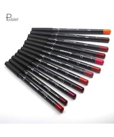 Beteligir Matte Lip Liner Pencil Set - 12 Assorted Colors | Waterproof & Long-Lasting Velvet Lip Liners - Natural Lip Makeup - Buy Online on GoSupps.com