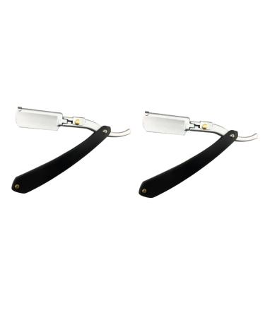 Minkissy 2st men razor razor to trim the beard of the beard double hairdresser facial razor Face razor Safe rapid shaver hand razor metal Mann wood like shown