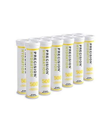 Precision hydration electrolyte drink - multiple thickness of shower electrolytt tablets - low -calorie gluten -free vegan/vegetarian - (500mg/l - yellow pipe) 12 tubes with 15 tablets pack of 12 500mg/l - yellow tube