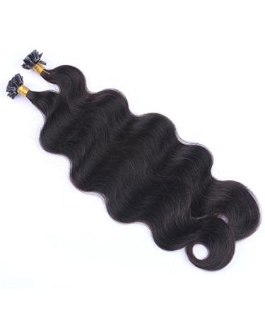 Keratin bonding corrugated hair extensions (#1b - black brown - 50 cm - 150 strands - 1g - wavy) 100% Remy hair extensions real hair extension micro ring remy quality very easy to use 150 strands - 50cm - 1g (total 150g)