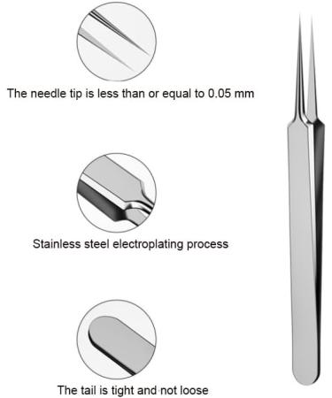 Stainless Steel Pointed Tweezers - Ingrown Hair, Blackhead & Splinter Remover - Buy Online on GoSupps.com