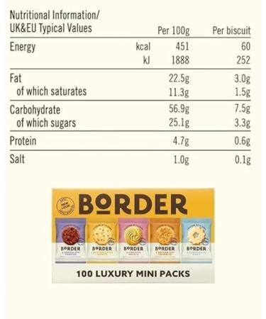 Border Biscuits Luxury Ultimate Assorted Mini Pack 100 Biscuits Wrapped 5 Varieties (1 Box) - Buy Online on GoSupps.com