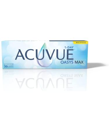 Acuvue oasys max 1-day multifocal daily lenses-variable spots for near intermediate and distant range-daily contact lenses with -1.00 DPT and BC 8.4-UV protection and pleasant fitness