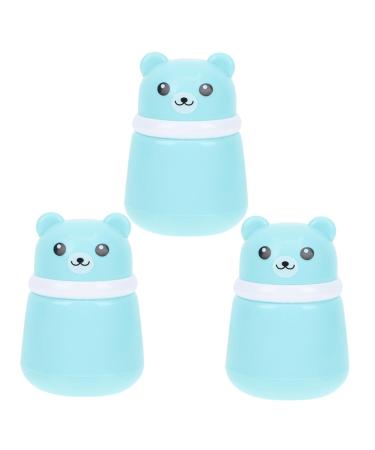 Lot de 3 Bo tes Poudre Houppette pour B b Pot Vide Bleu d'Ours Portable tanche et Adapt aux Peaux Sensibles Distributeur de pour Voyage et Usage Quotidien