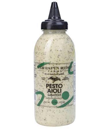 Terrapin Ridge Farms Gourmet Pesto Aioli Garnishing Sauce for Grilled Chicken, Dipping, Sandwiches, and Wraps - One 12.5 Ounce Squeeze Bottle - Buy Online on GoSupps.com