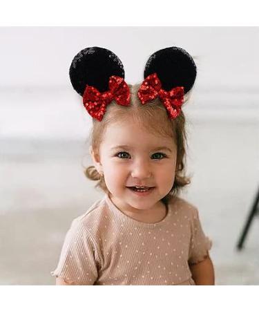 8PCS Sequin Mouse Ears Hair Clips - Glitter Hair Bows for Women & Girls | Costume Party Favor, Halloween & Christmas Decoration - Buy Online on GoSupps.com