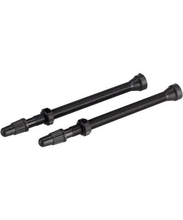 WHISKY - No.9 Aluminum Alloy Tubeless Presta Valve Stem, Pair, 80 Millimeter, Black