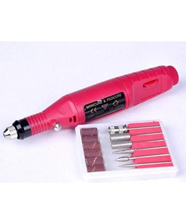 Nicoone Nail Drill Machine Portable Electric Nail Files Kit with 6 Grinding Pin Nail Drill Kit Manicure Pedicure Polishing Shape Tools for Home and Salon Use Red - Buy Online on GoSupps.com