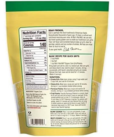 Bob's Red Mill Organic Corn Grits Polenta 680g Yellow(Packaging May Vary) - Buy Online on GoSupps.com