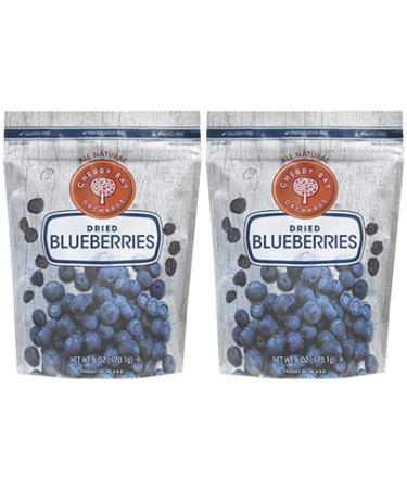Cherry Bay Orchards - Dried Blueberries - Pack of Two 6oz Bags (Total 12oz) - 100% Domestic, Natural, Kosher Certified, Gluten-Free, and GMO Free - Packed in a Resealable Pouch 6 Ounce (Pack of 2)