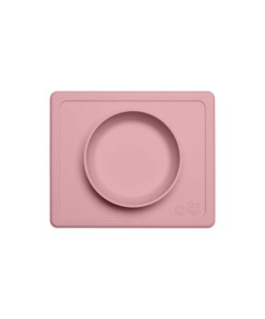 ezpz Mini Bowl (Blush) - 100% Silicone Suction Bowl with Built-in Placemat for Infants + Toddlers - Comes with a Reusable Travel Bag Blush M