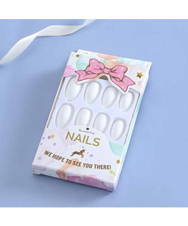 24 Pcs Matte Press on Nails White Long Coffin Fake Nails Artificial Full Cover False Nails for Women and Girls (White) - Buy Online on GoSupps.com