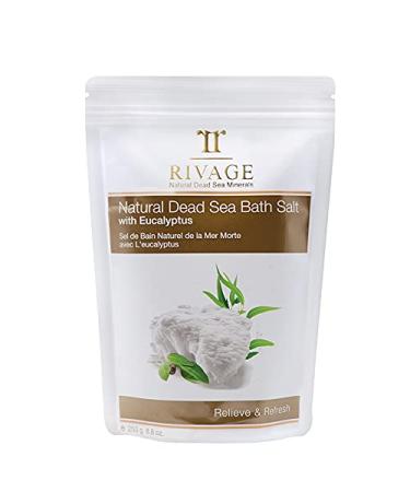 RIVAGE NATURAL DEAD SEA MINERALS Bath Salt with EUCALYPTUS 250g NATURAL MINERALS RELIEVE & REFRESH VEGAN FRIENDLY  NO ANIMAL TESTING  NO HARSH CHEMICALS