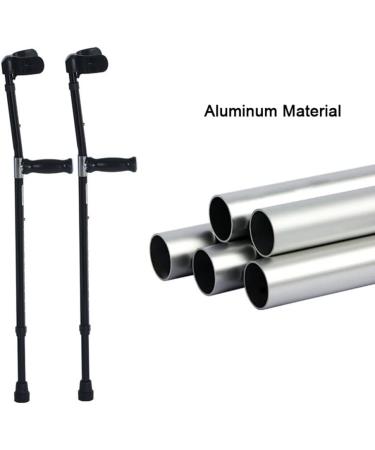 Forearm Crutches for Adults Aluminum Ergonomic Crutches with Armrests 10 Gears Height Adjustable Applicable Height: 140-190cm (Color : Black Size : 1 Count) Anniversary Lucky Star Black 1 count - Buy Online on GoSupps.com