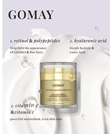 GO MAY P05C Retinol Anti-Aging Night Cream - Firming & Moisturizing Face Cream with Hyaluronic Acid Polypeptides Vitamins C & E - Women's Skincare - Buy Online on GoSupps.com