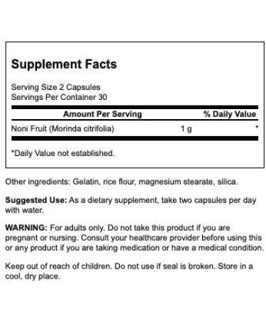 Swanson Noni 500mg Capsules - 60 Count - Buy Online on GoSupps.com