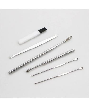 6Pcs Stainless Steel Ear Wax Pickers - Silver Earpick Wax Remover Curette for Ear Cleaning - Buy Online on GoSupps.com