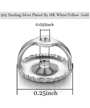 14k Gold Plated 925 Sterling Silver Screw Earring Backs - Hypoallergenic, 2 Pairs, Fits Threaded Post 0.032'' White - Buy Online on GoSupps.com