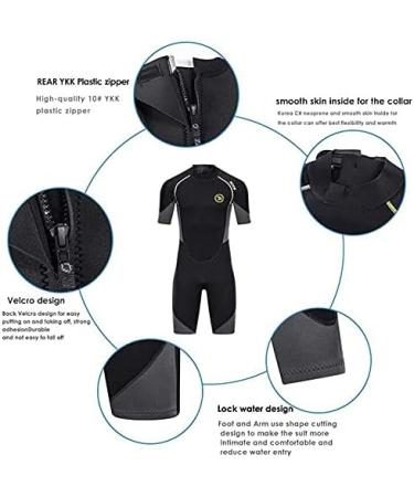 ZCCO Men's 1.5mm Shorty Wetsuit - Premium Neoprene, Back Zip, Short Sleeve for Diving, Spearfishing, Snorkeling, Surfing - Buy Online on GoSupps.com