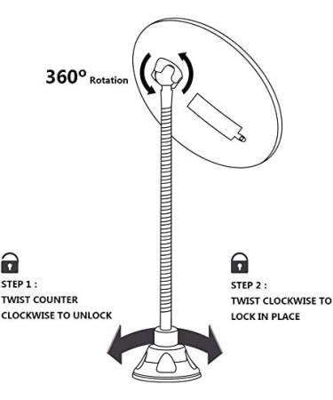 10X Magnifying Makeup Mirror with LED Light, Flexible Gooseneck, Power Locking Suction Cup - Portable and Bright Vanity Mirror for Travel and Home - Buy Online on GoSupps.com