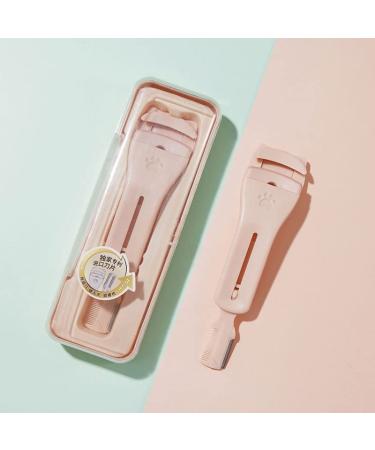 Portable Eyelash Curlers + Eyebrow Cutter + Eyebrow Comb 3 in 1 Mini cat Claw Cute Eyelash Curler 1Pc with Extra Silicone Refill Pads Easy Storage and use Makeup Gift for Women Pink