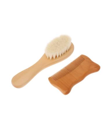 Healvian 2pcs Wooden Hair Comb Toddler Suit Infant Grooming Kit Newborn Infant Comb Newborn Comb Bathing Brush for Baby Wooden Comb Hairbrush Set Wooden Brush Product Solid Wood Wooden