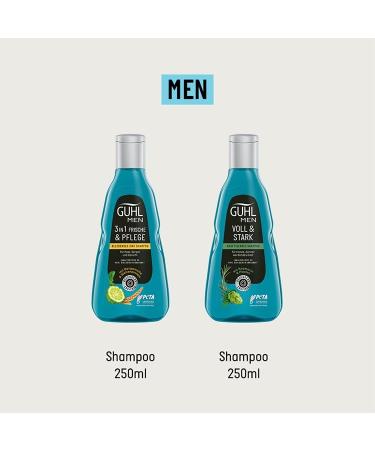 Guhl Men Shampoo 250 ml for men - Hair type: fine thin and thinning - With hops and caffeine - Buy Online on GoSupps.com