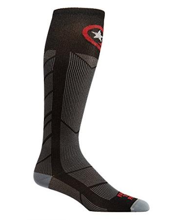 Farm to Feet Men's Jackson Ultralight Racer Ski OTC Merino Wool Socks Large Black