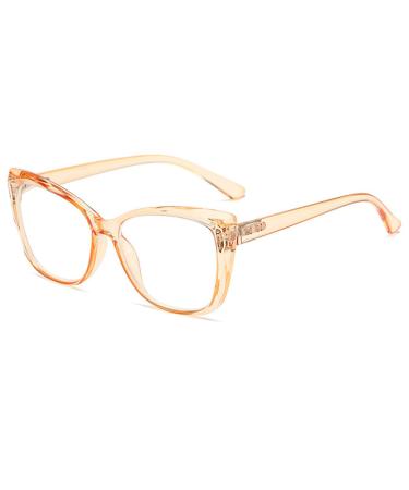Koosufa fashion cats anti -blue lights reading glasses women large cateye hornlass reading aid Feders hinge anti -tired reading glasses with strength 0.0 1.5 2.5 3.5 4.0 1x champagne 3.5 x
