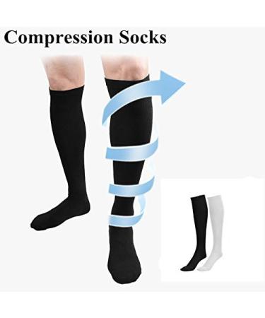 Support Stockings | Travel Stockings Closed Toe (Black/White) - Per Pair | International Shipping Available - Buy Online on GoSupps.com