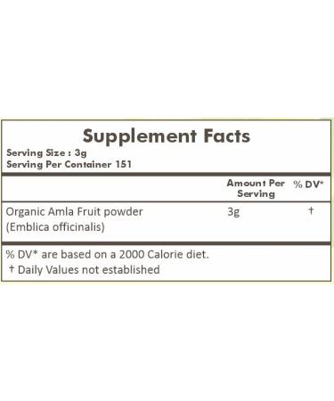 Herbal Hills Organic Amla Powder - USDA Certified | Rich in Vitamin C | 16 oz (454g) Pack | Antioxidant Indian Gooseberry Powder - Buy Online on GoSupps.com