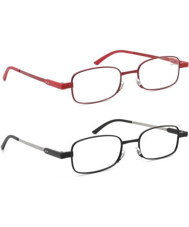 IEYELUUK Portable Reading Glasses 2 Pack - Thin Anti Blue Light Pocket Specs - 1 Black + 1 Red 2.5x for International Shipping - Buy Online on GoSupps.com