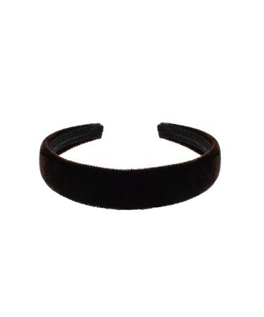 Brown Velvet Feel Alice Hair Band Headband 2.5cm (1") Wide