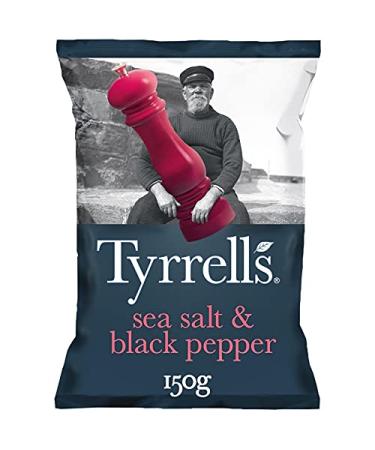 Tyrrell's Smooth Black Pepper and Salt Chips 150g – Pack of 4